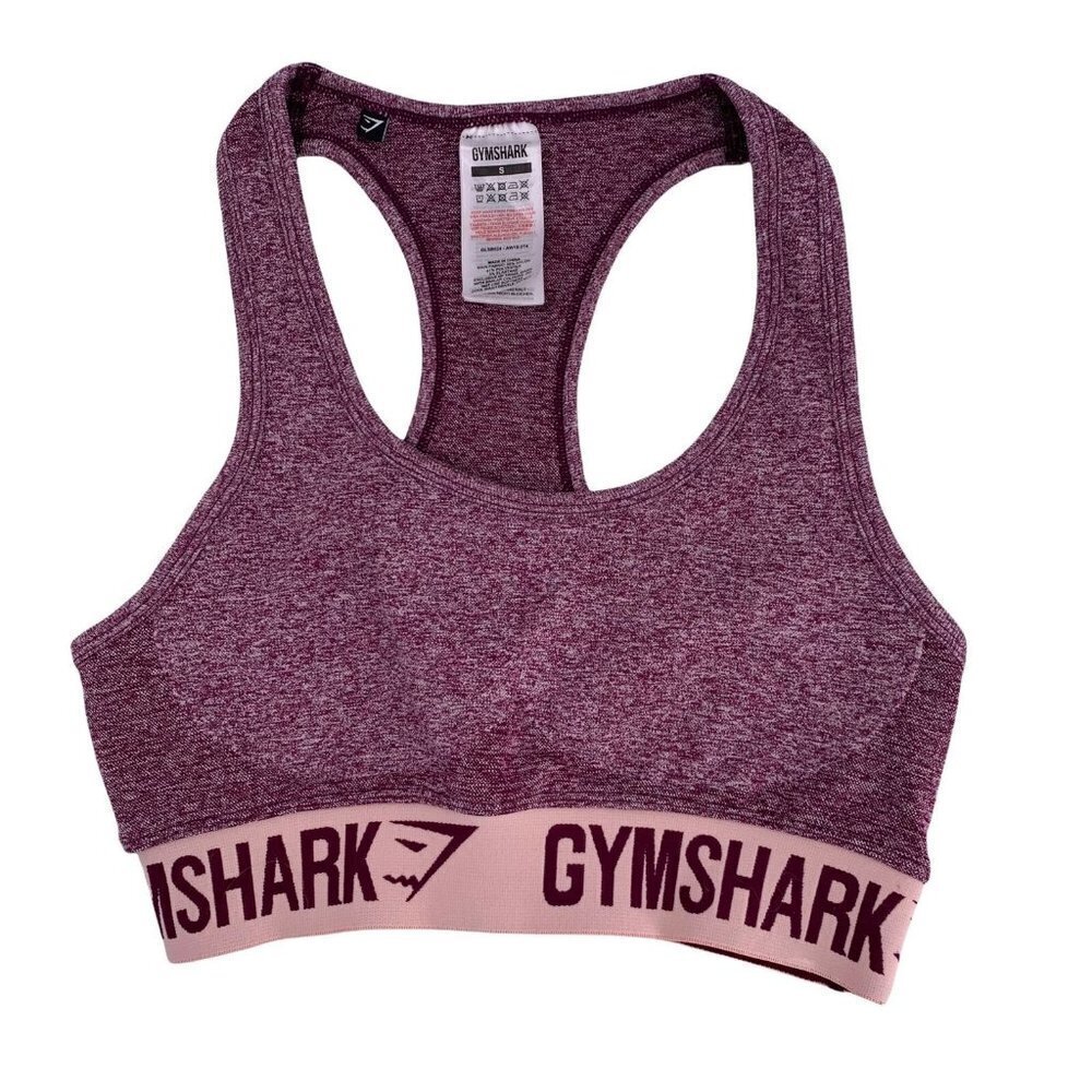 GYMSHARK Purple Space Dye Knit Racerback Sports Bra Size Small